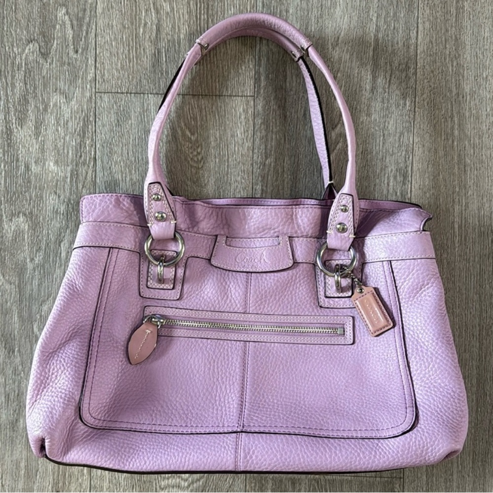 Coach Penelope Pebbled Lilac Leather Bag
